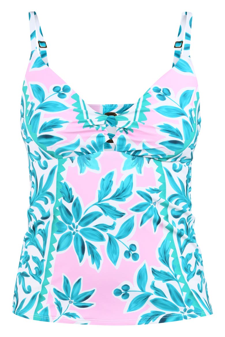 Opulent Tankini Bikini Top, Alternate, color, PINK MULTI