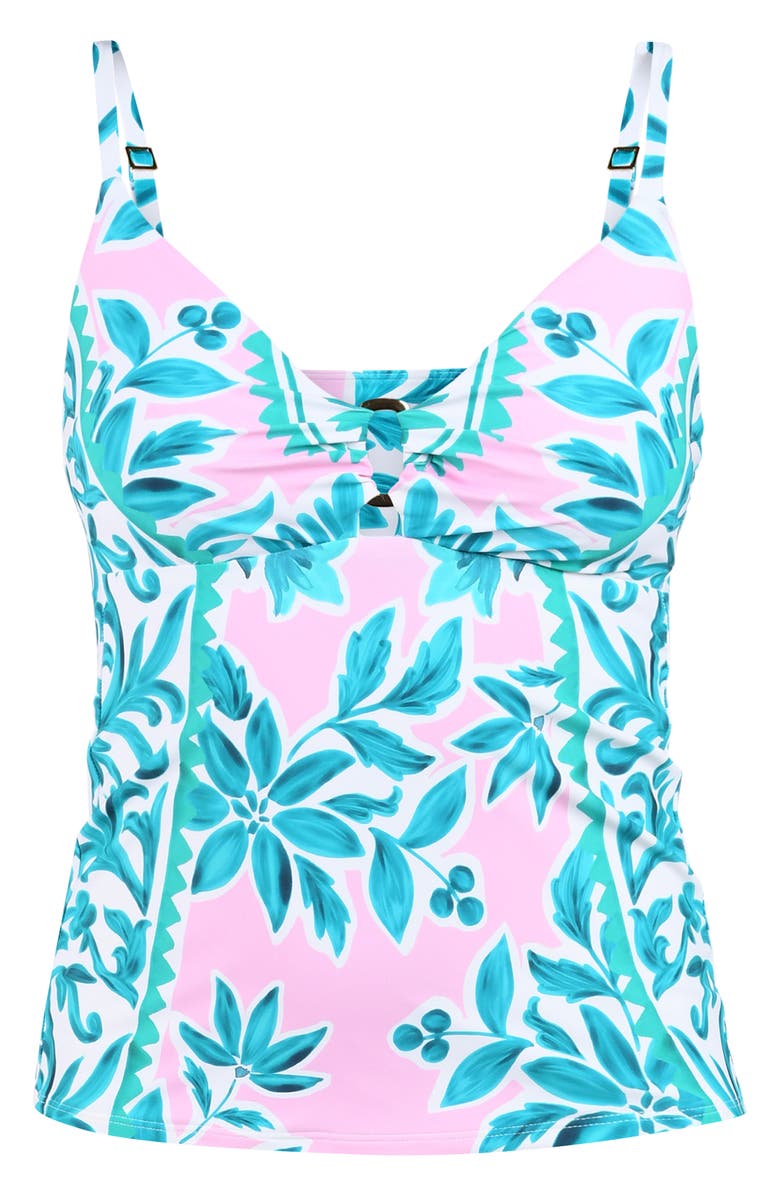 La Blanca Opulent Tankini Bikini Top, Alternate, color, Pink Multi