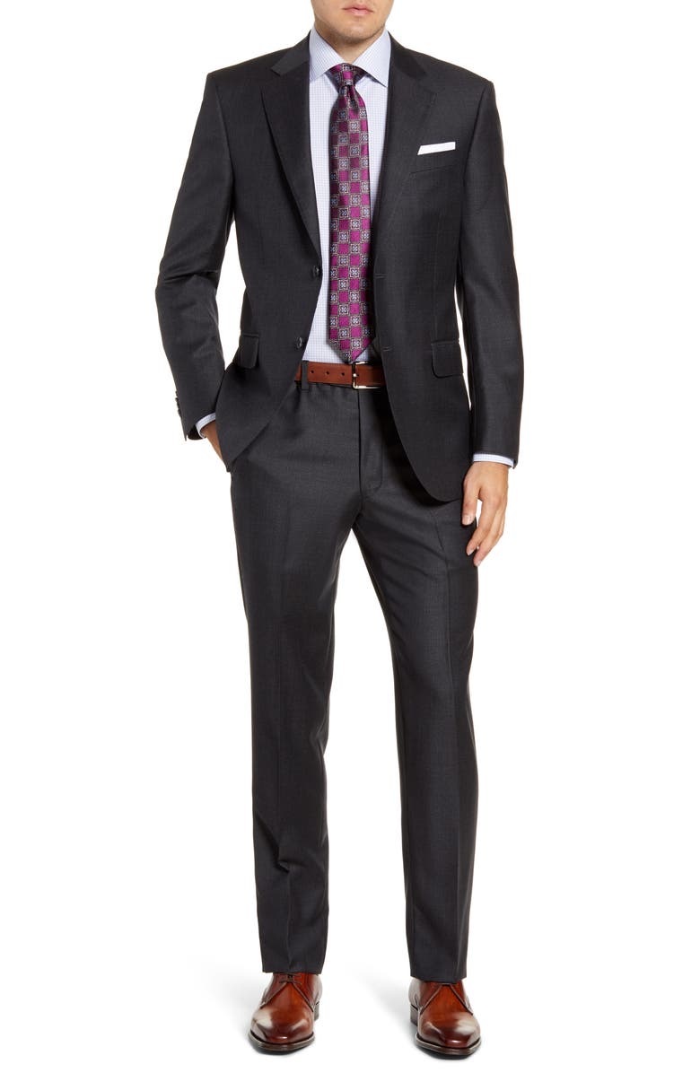 Peter Millar Flynn Classic Fit Plaid Wool Suit, Main, color,