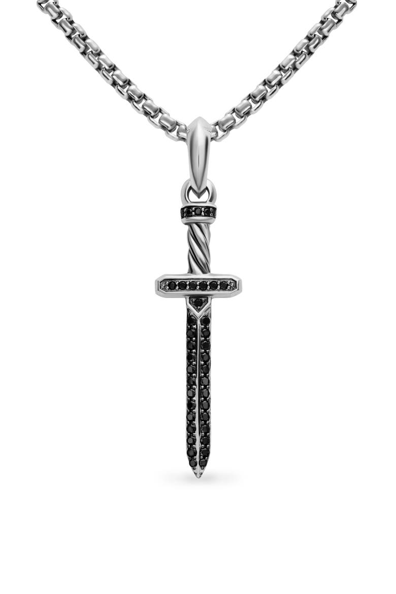 Pavé Black Diamond Sword Amulet, Alternate, color, SILVER PAVE