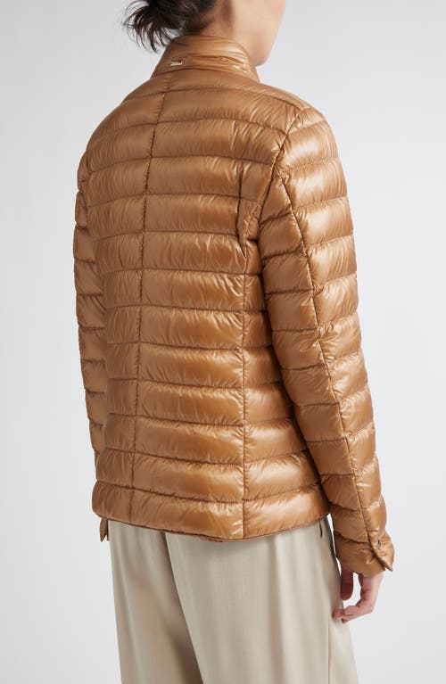 Herno Fitted Quilted Down Puffer Jacket In Brown