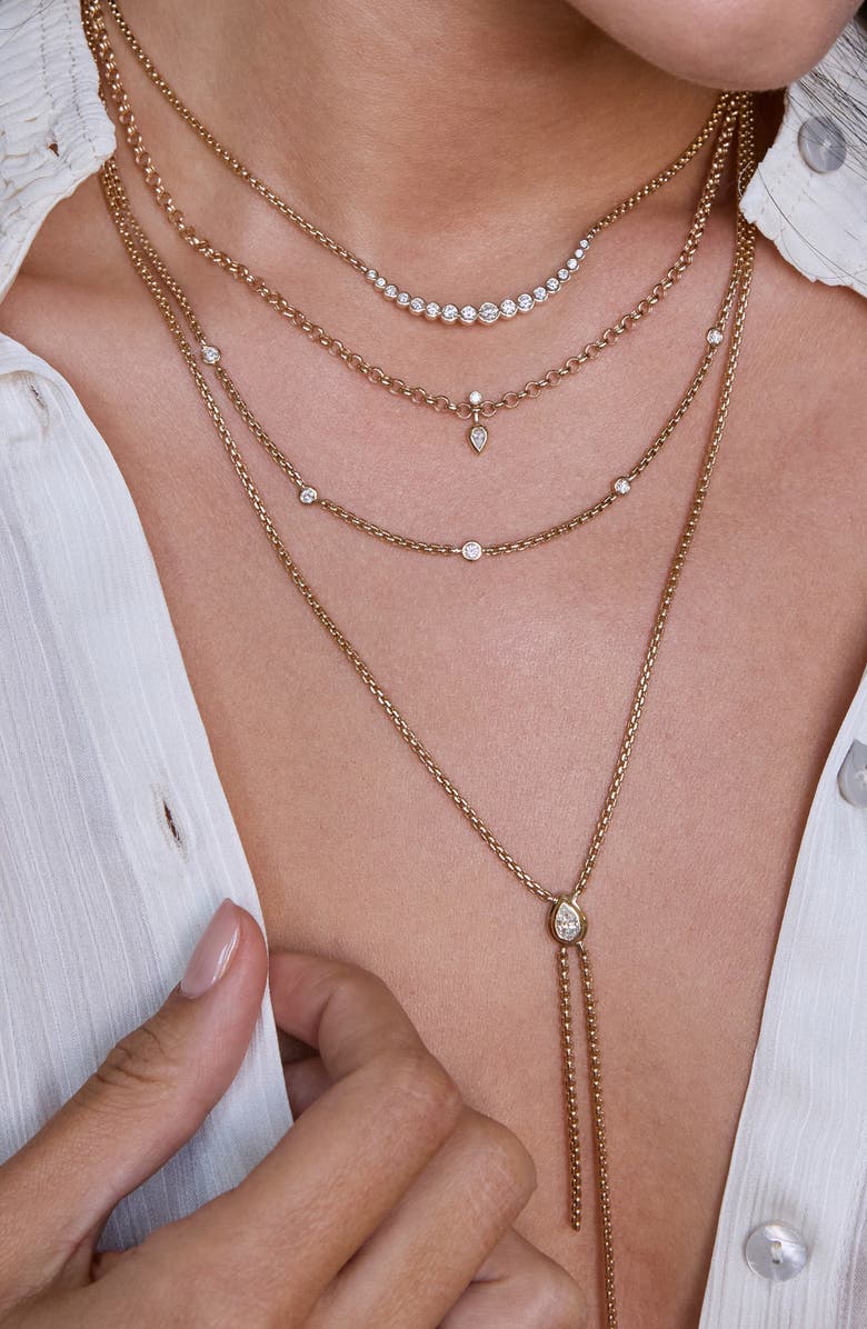 Zoë Chicco 14K Gold 5-Diamond Box Necklace, Alternate, color, 14K Yellow Gold