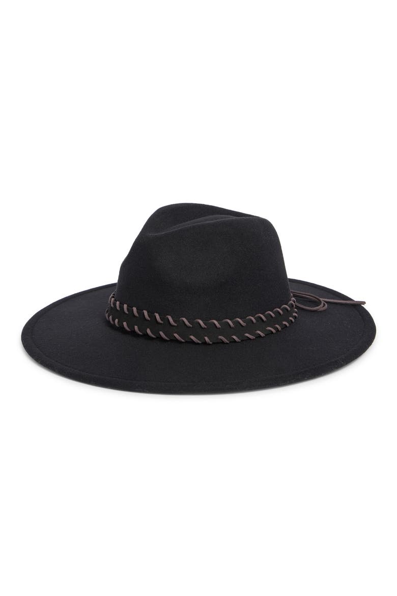 Whipstitched Panama Hat, Main, color, BLACK