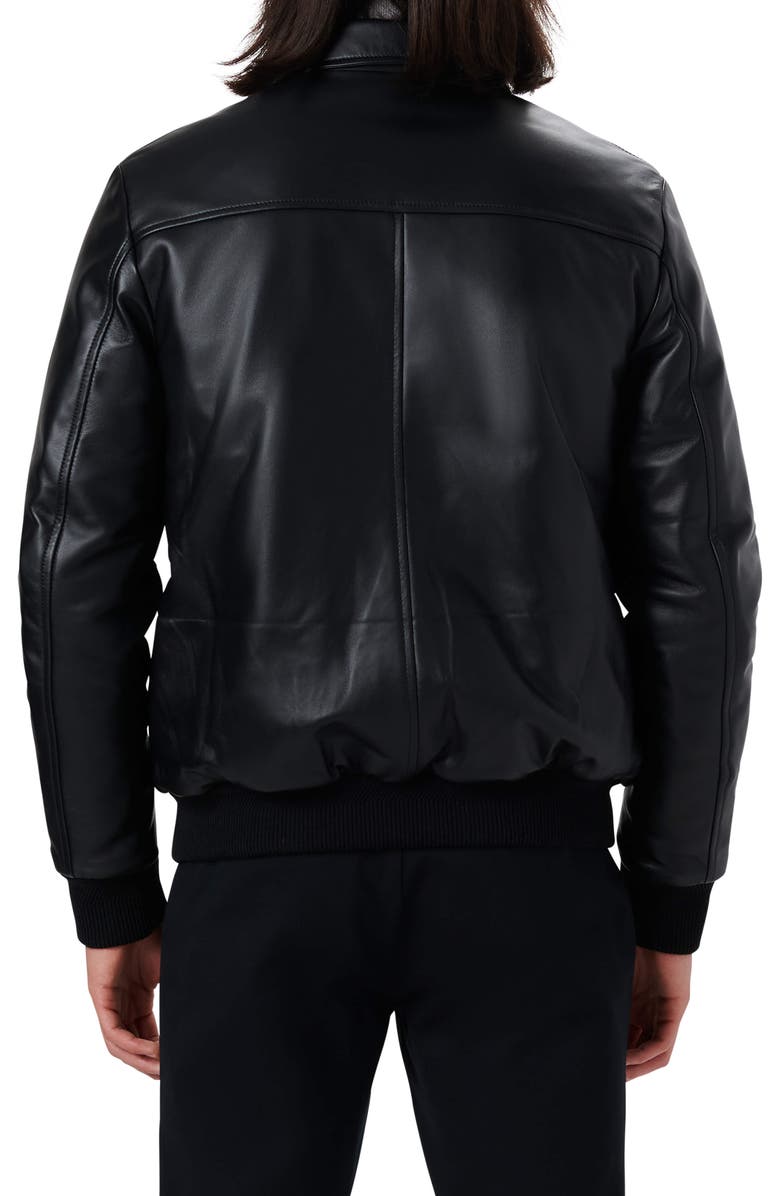 Bugatchi Leather Bomber Jacket, Alternate, color,