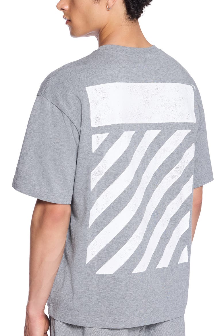Diagonal Stripe Logo Graphic T-Shirt, Alternate, color, HEATHER GREY