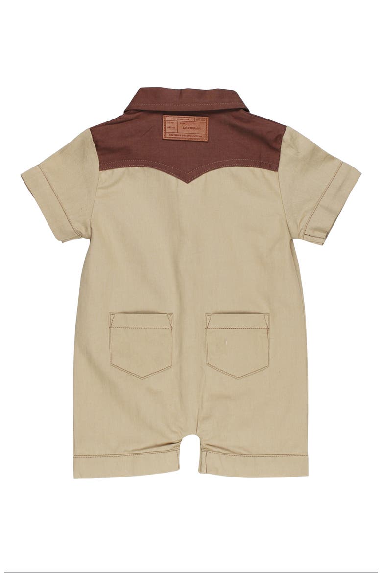 Organic Cotton Western Romper, Alternate, color, OATMEAL