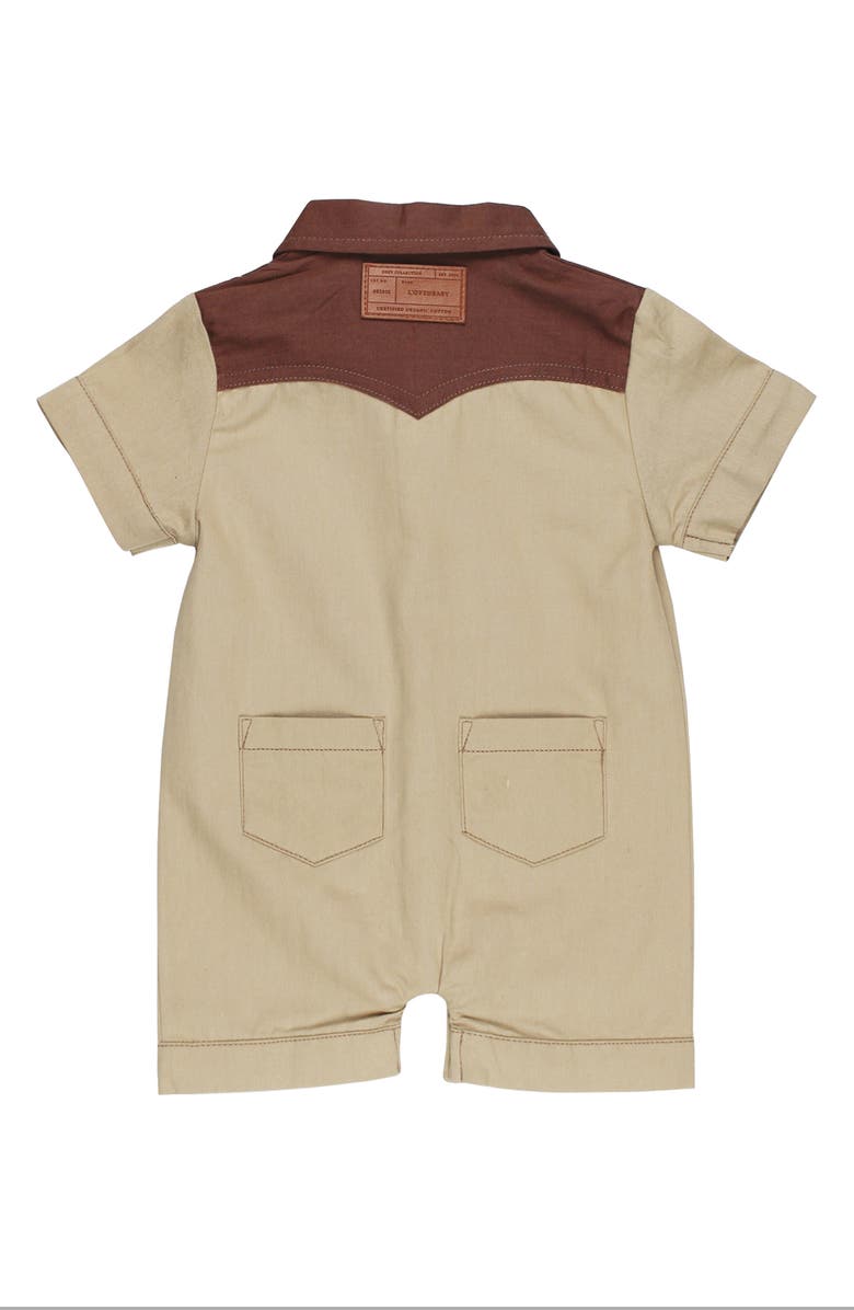 L'ovedbaby Organic Cotton Western Romper, Alternate, color, Oatmeal