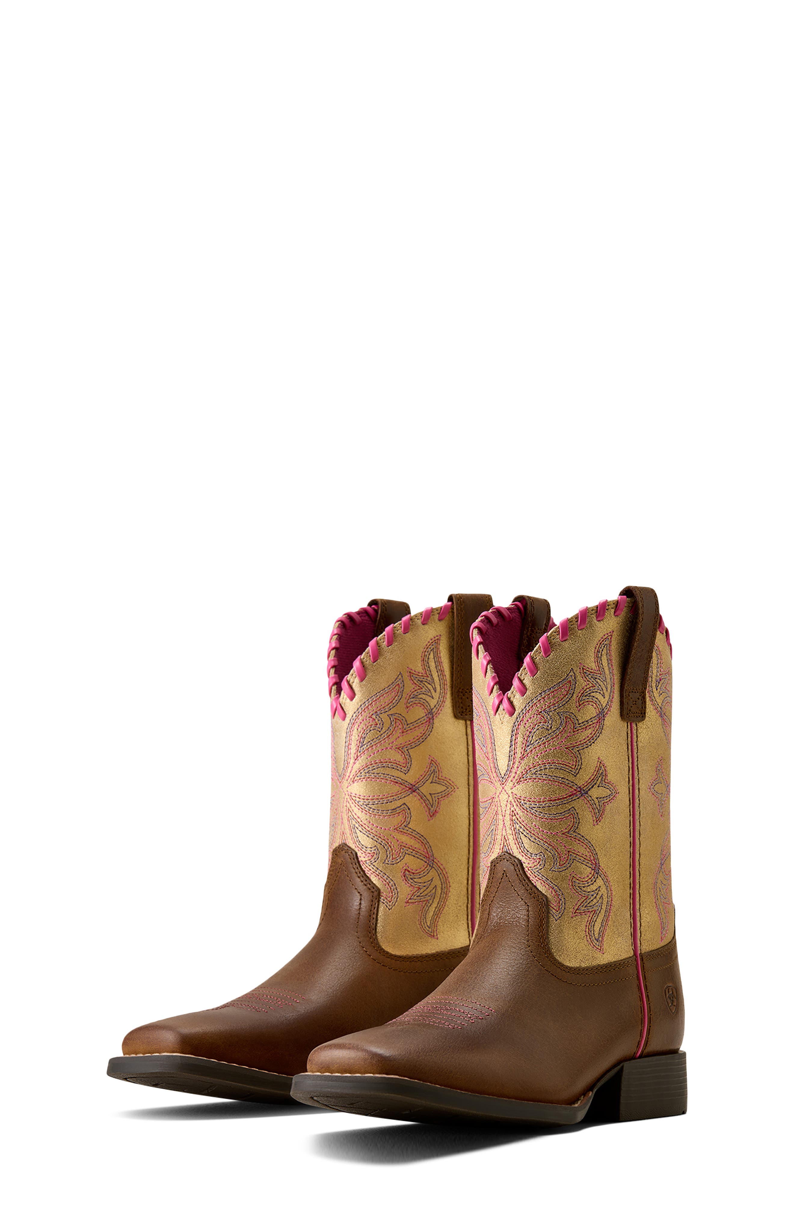 Kids' Sundown Leather Western Boot, Alternate, color, GEORGIA CLAY