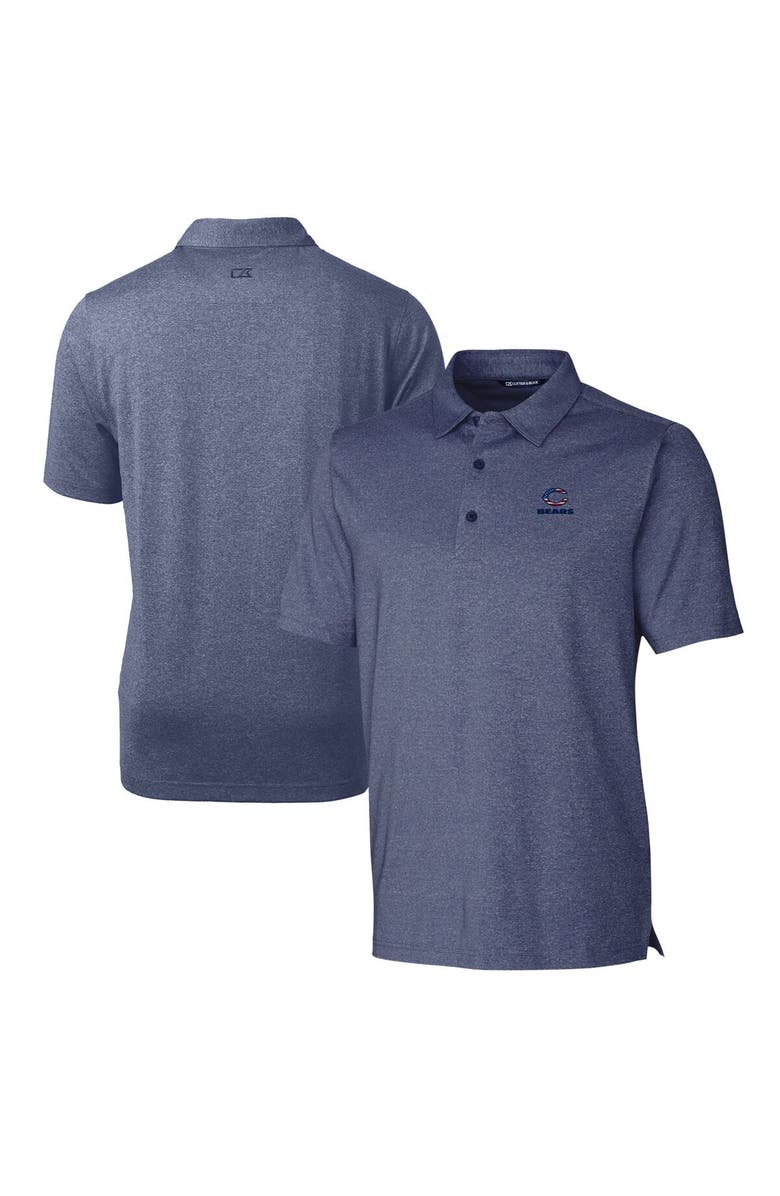 Cutter & Buck Men's Cutter & Buck Heathered Navy Chicago Bears Forge Stretch Polo, Main, color, 