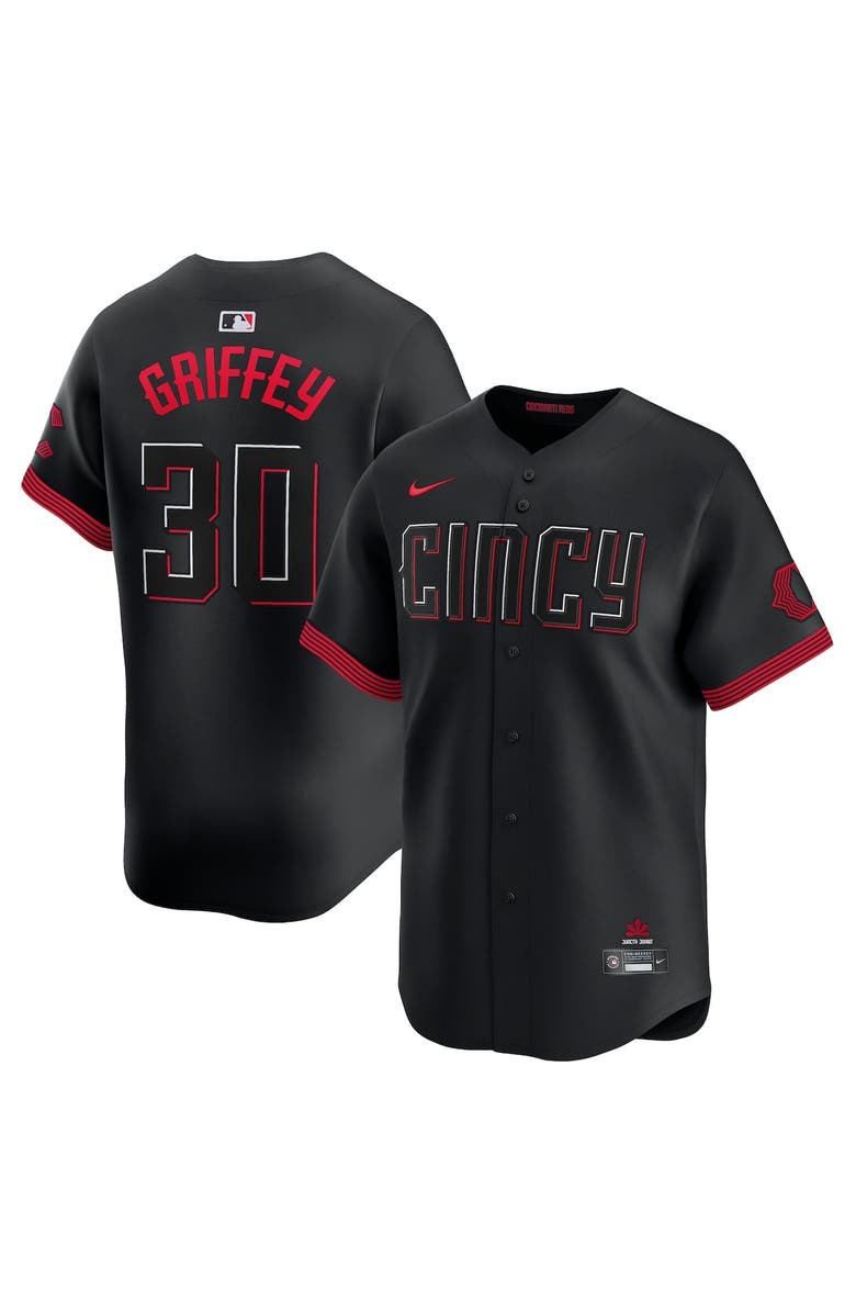 Nike Men's Nike Ken Griffey Jr. Black Cincinnati Reds City Connect Retired Limited Player Jersey, Alternate, color, 