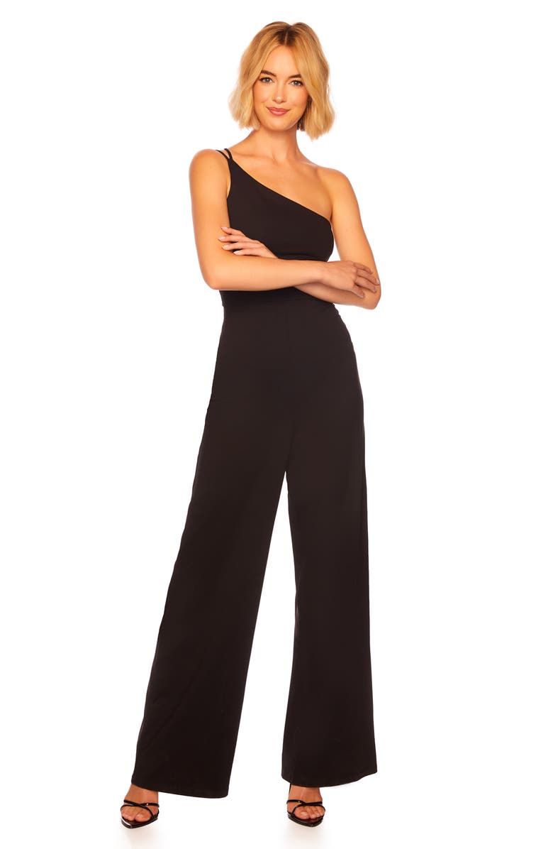 Susana Monaco Double String One-Shoulder Wide Leg Jumpsuit, Alternate, color,