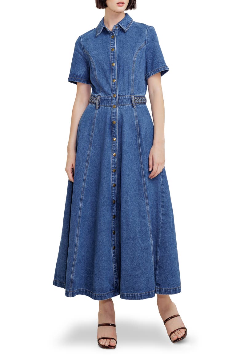 Denim Maxi Dress, Main, color, DENIM BLUE