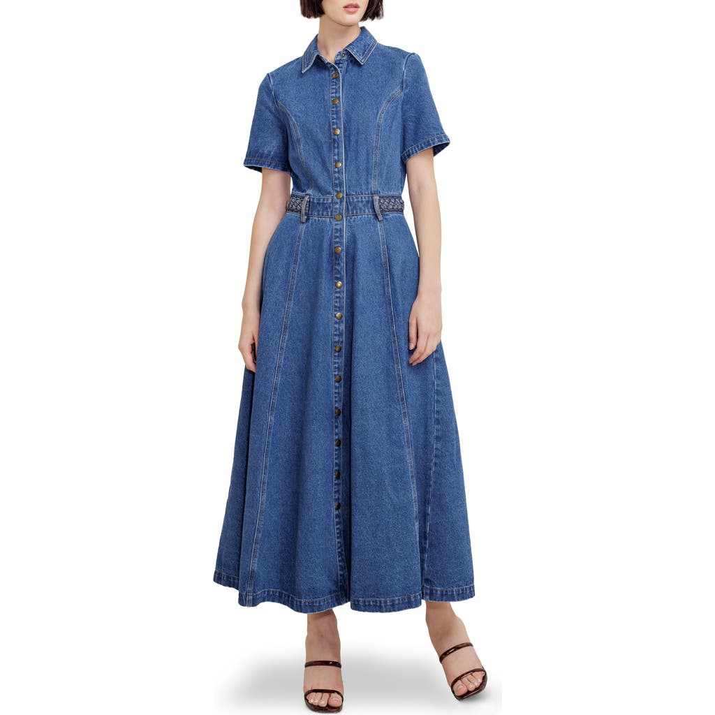 Freemarket Denim Maxi Dress In Blue