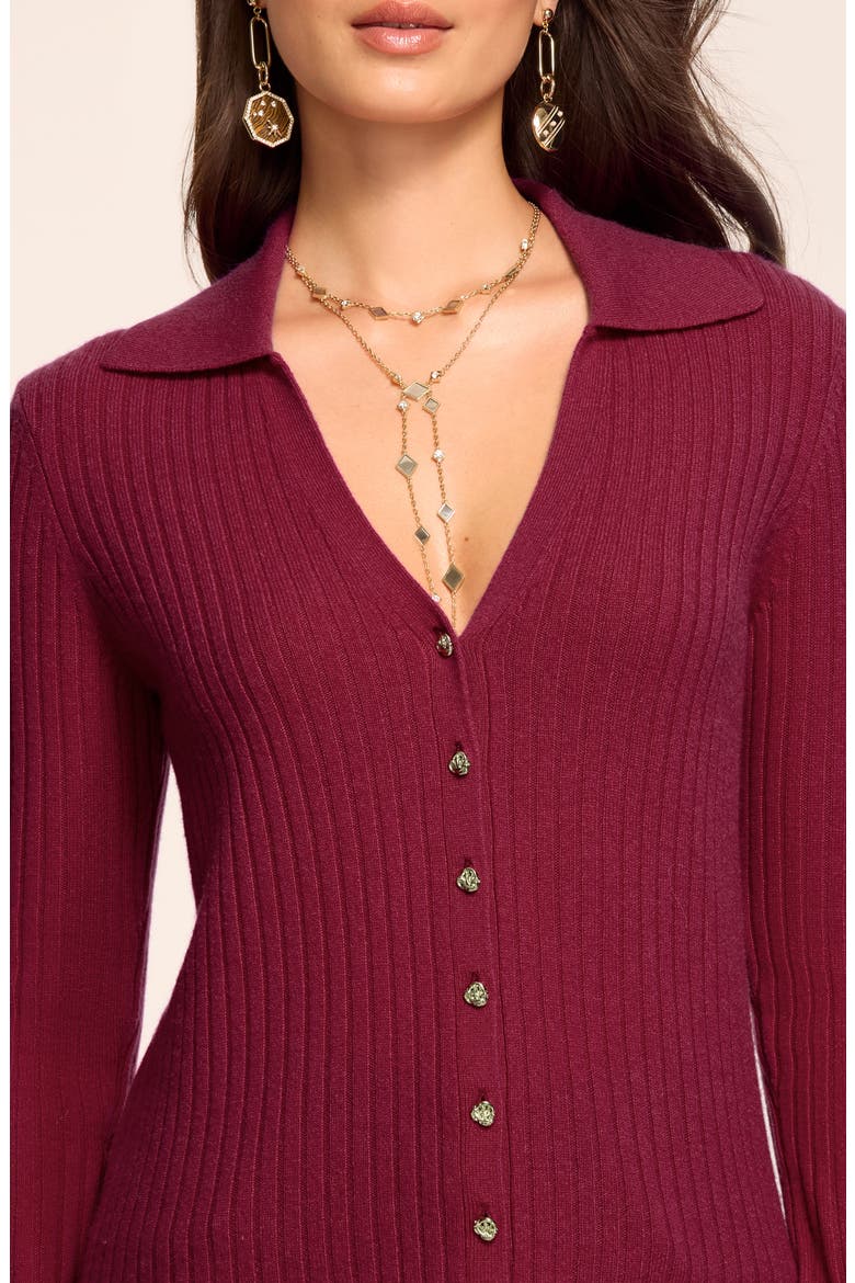Cathy Cashmere Cardigan, Alternate, color, CRANBERRY