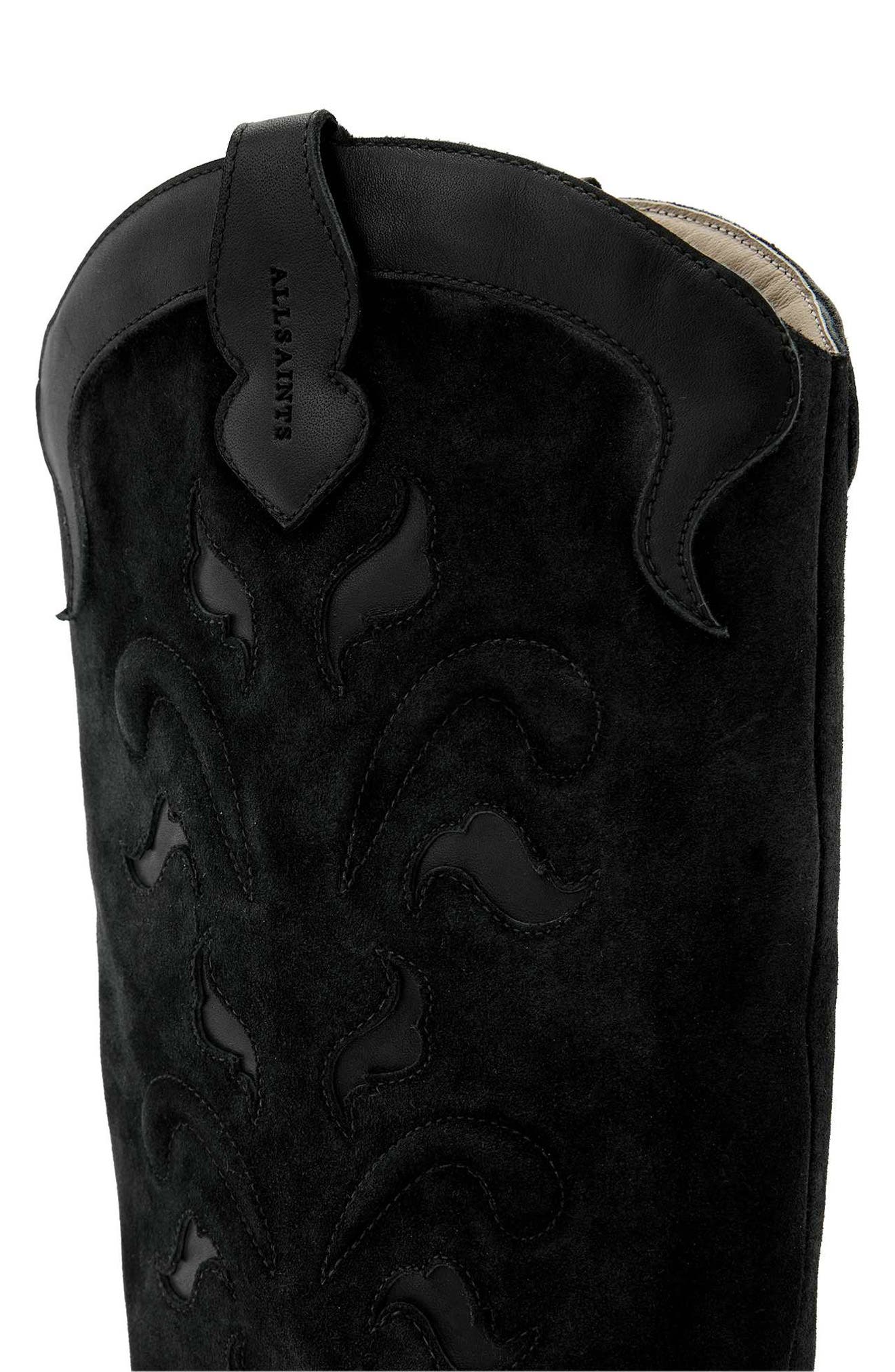 AllSaints Dolly Western Boot, Alternate, color, Black