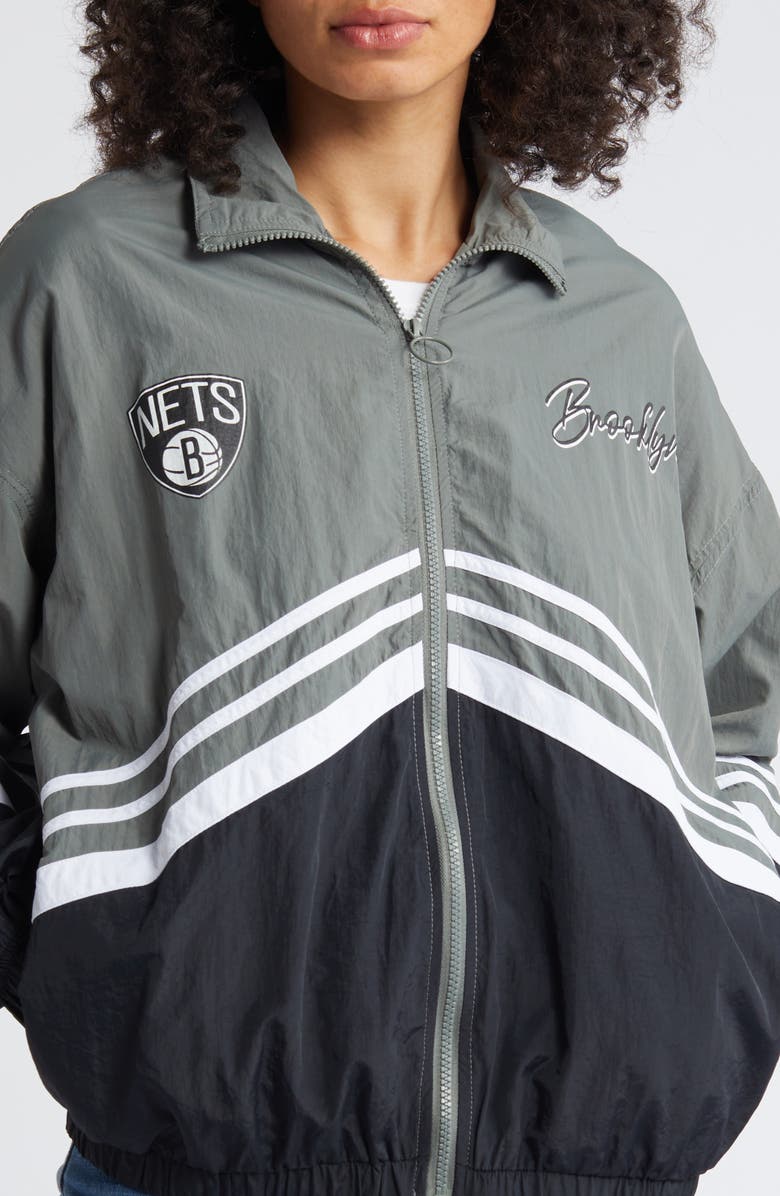 WEAR by Erin Andrews Women's WEAR by Erin Andrews Silver Brooklyn Nets Vintage Full-Zip Windbreaker, Alternate, color, Silver