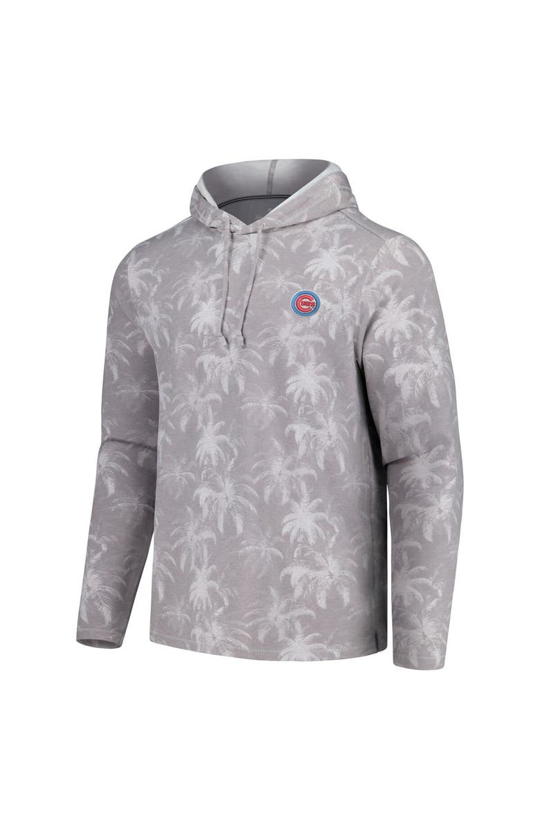 Tommy Bahama Men's Tommy Bahama Gray Chicago Cubs Palm Frenzy Hoodie Long Sleeve T-Shirt, Alternate, color, Gray