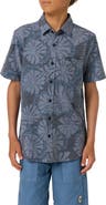 O'Neill Kids' UPF Slub Standard Woven Short Sleeve Button-Up Shirt