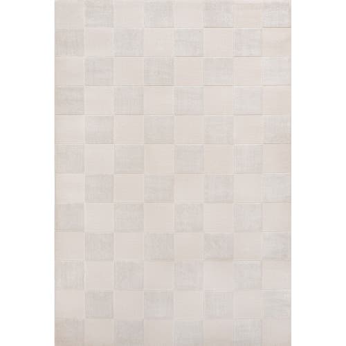 Jonathan Y Thea Modern Geometric Checkerboard High-low Area Rug In White/cream