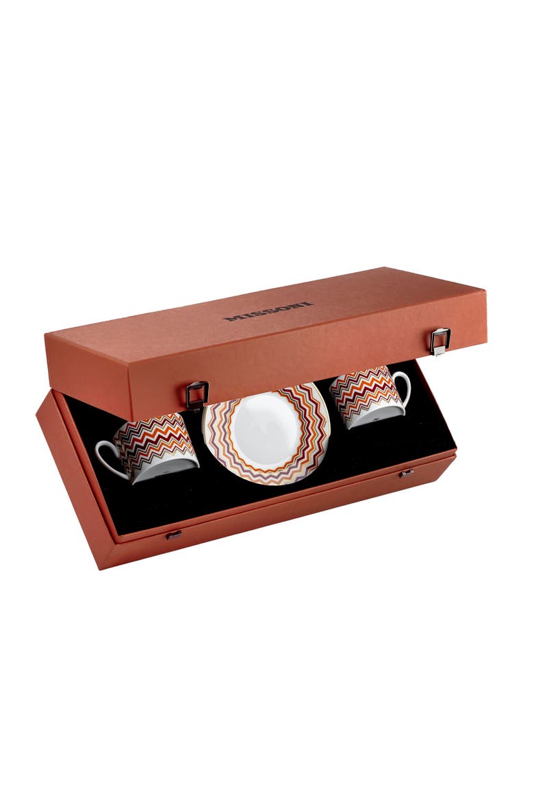 Tea Cup & Saucer Set Of 2 In Luxury Box, Main, color, Multicolor 2