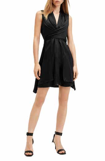 AllSaints Jayda Wrap Front Asymmetic Shift Dress