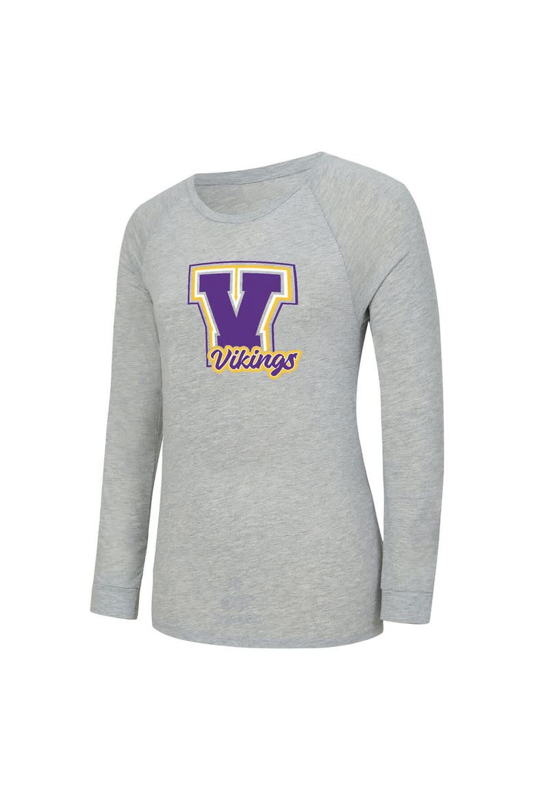 Women's Concepts Sport  Heather Gray/Purple Minnesota Vikings Regulate Plaid Long-Sleeve T-Shirt & Shorts Sleep Set, Alternate, color, Heather Gray