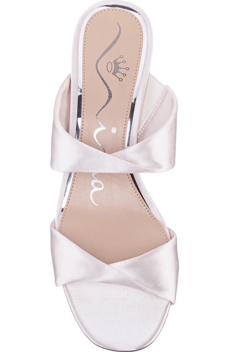 Nina Bassie Block Heel Slide Sandal, Alternate, color, Silver Soft