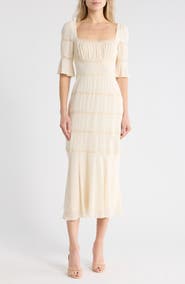 Reformation Laverna Lace Trim Maxi Dress