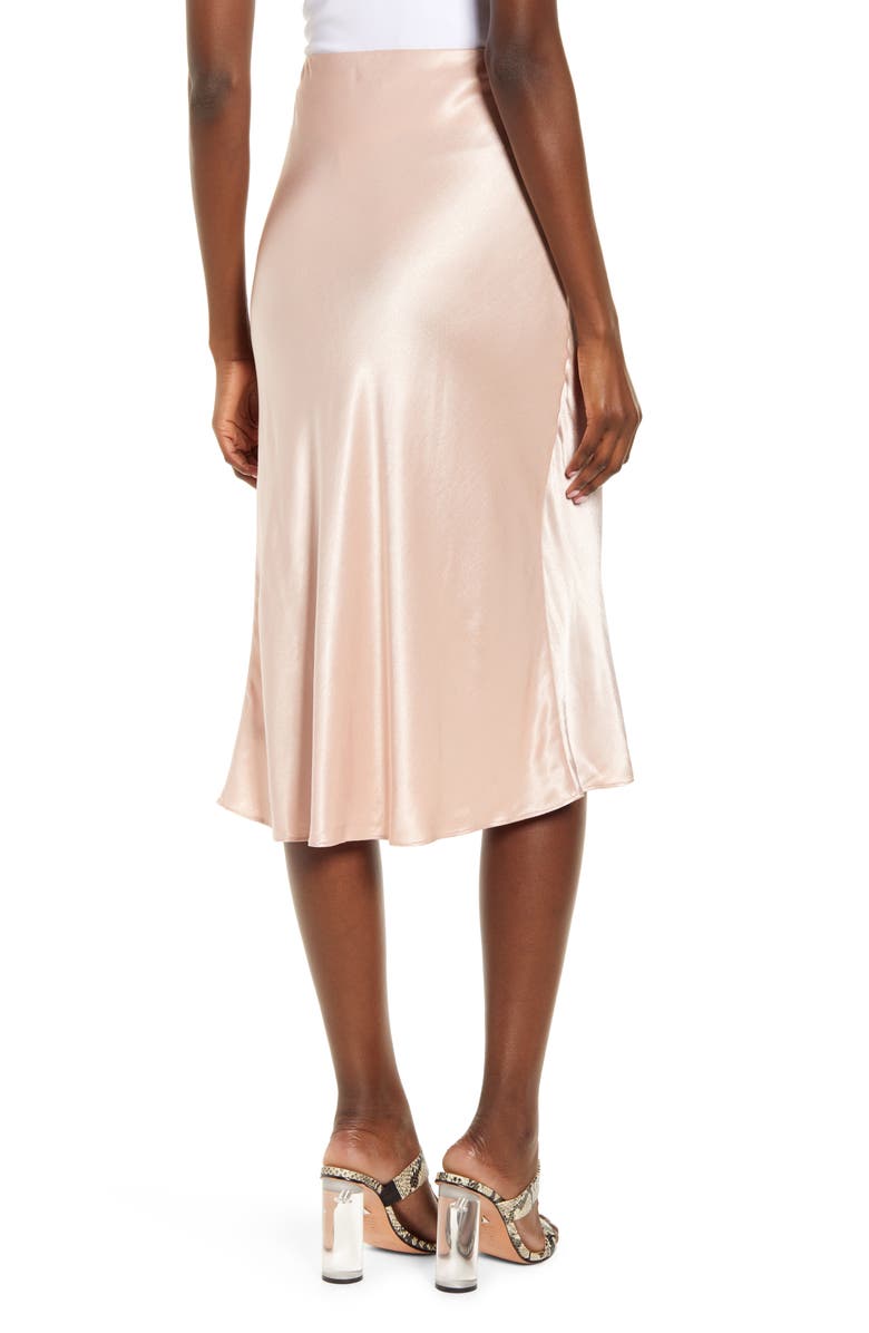 Socialite Bias Cut Satin Skirt, Alternate, color, 