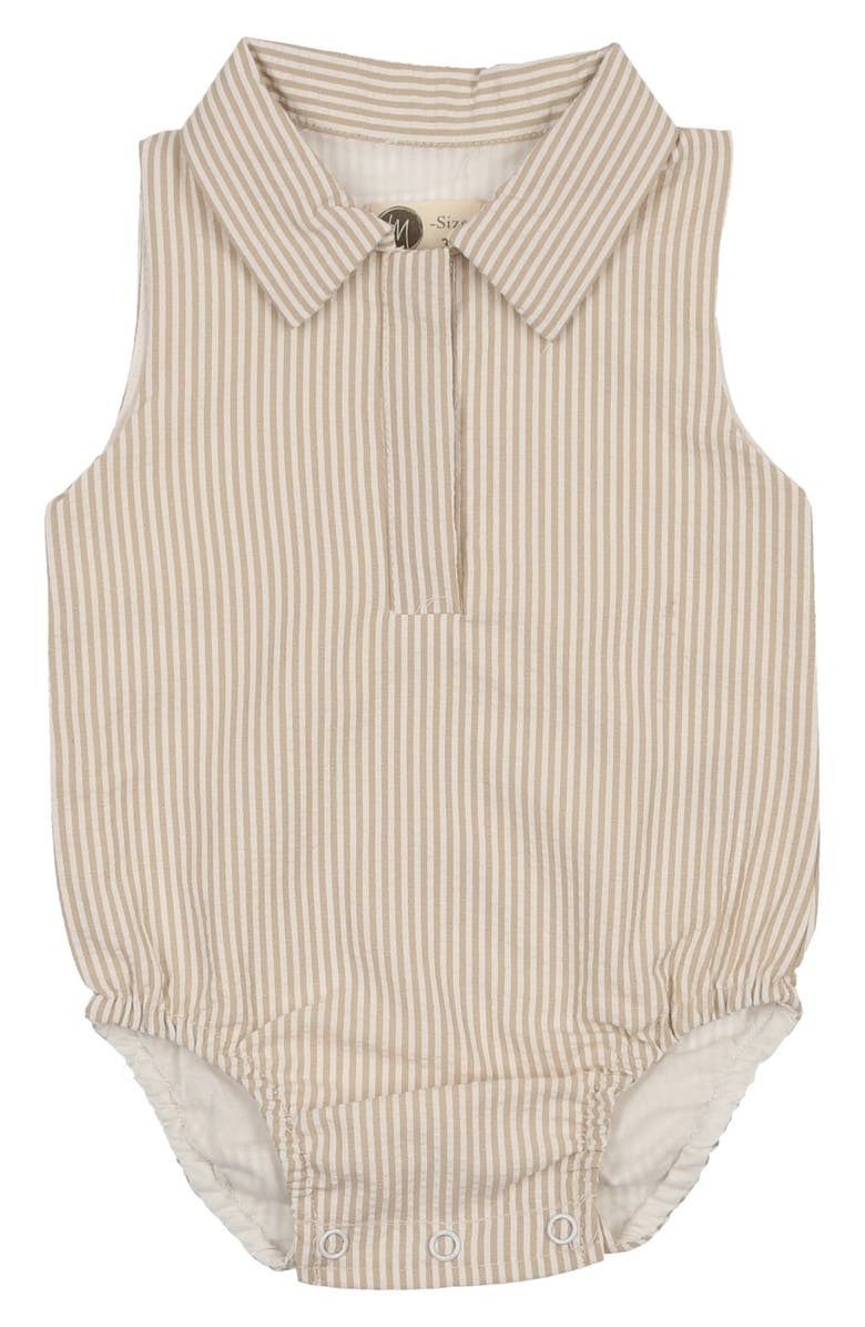 Manière Kids' Seersucker Bodysuit, Main, color, Tan