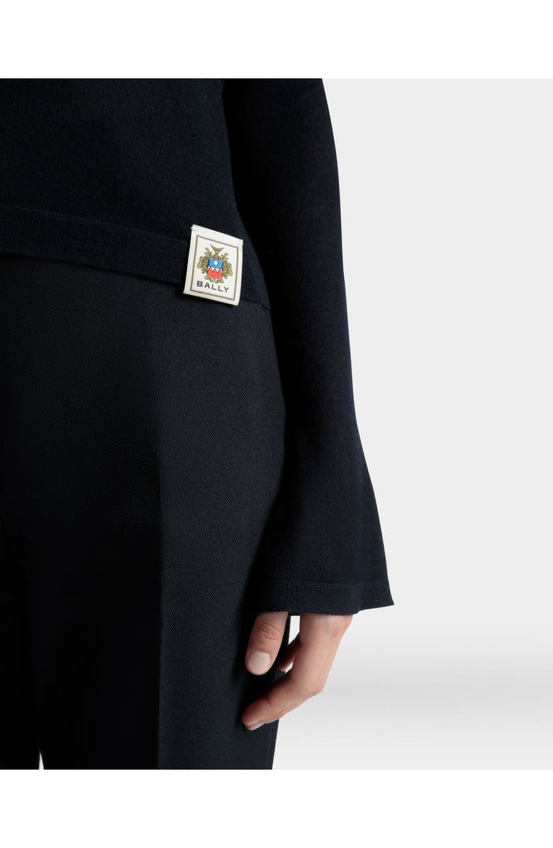 Bally V-Neck Knit Top, Alternate, color, Blue