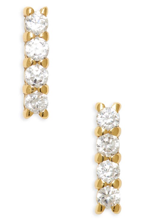 Teeny Pavé Bar Stud Earrings