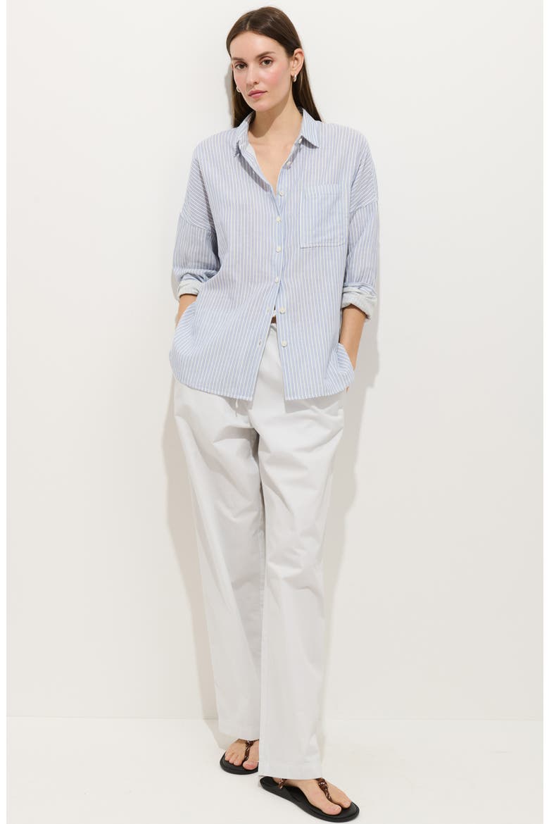 Jo Stripe Shirt, Alternate, color, IVORY / BLUE STRIPE