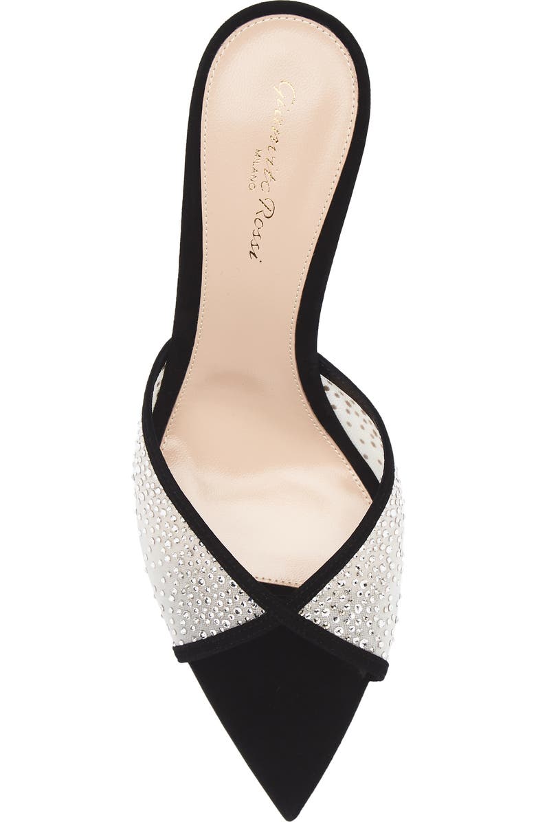 Gianvito Rossi Pointed Toe Slide Sandal, Alternate, color, Black Offwhite