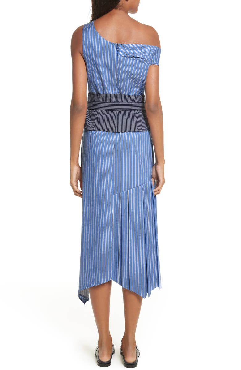 Sea Belted Asymmetrical Midi Dress, Alternate, color,