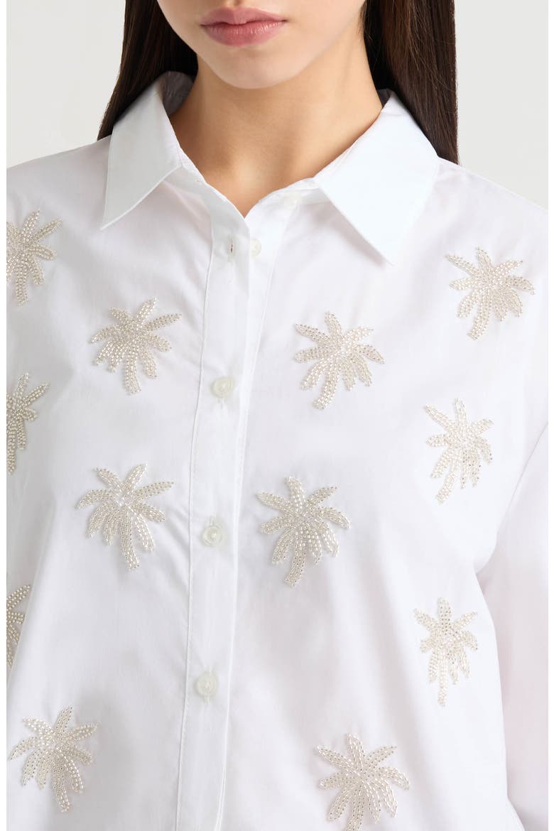 Poplin Beaded Shirt, Alternate, color, WHITE