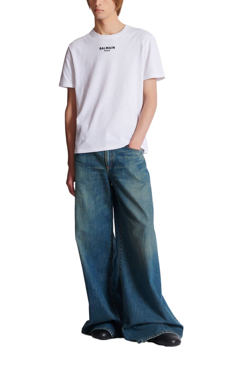 Balmain Embroidered Balmain Paris T-shirt, Alternate, color, White