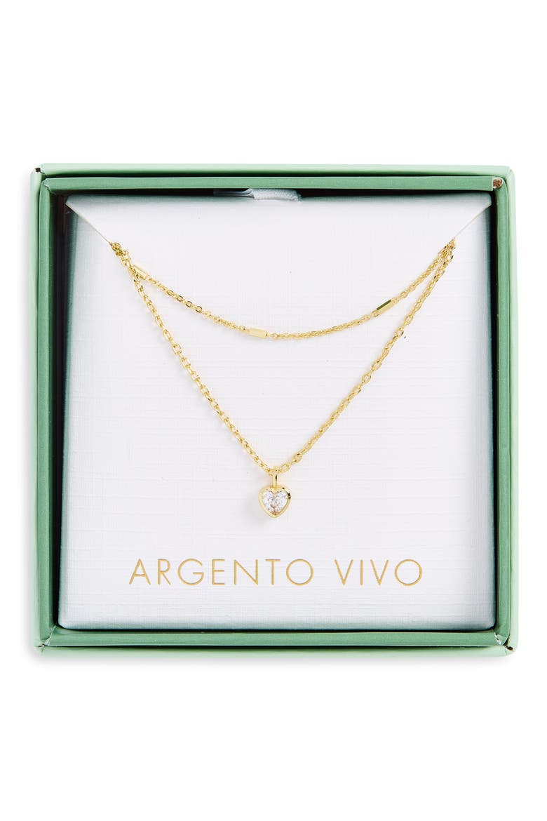 Mini Heart Layered Necklace, Main, color, GOLD