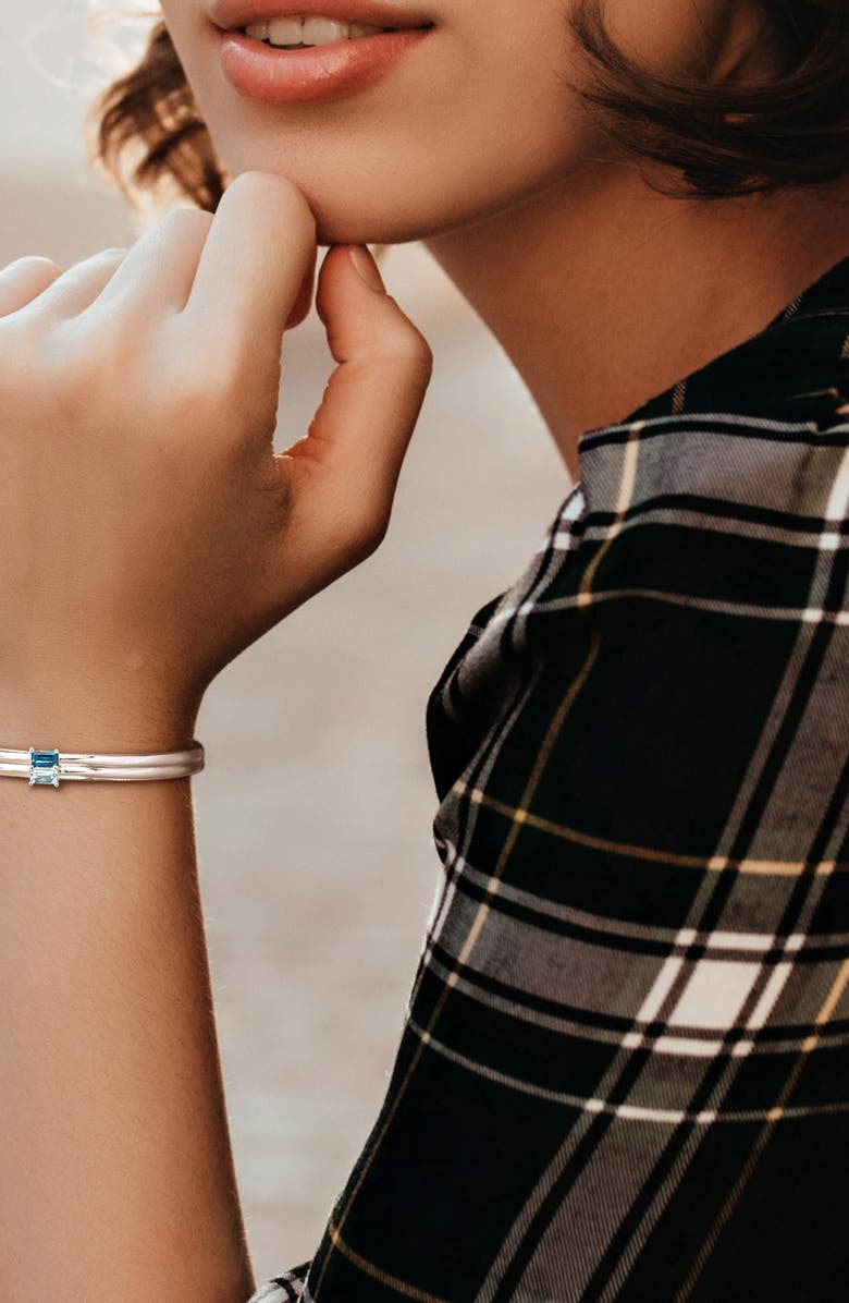 DELMAR Sky Blue Topaz & London Blue Topaz Bangle Bracelet, Alternate, color,