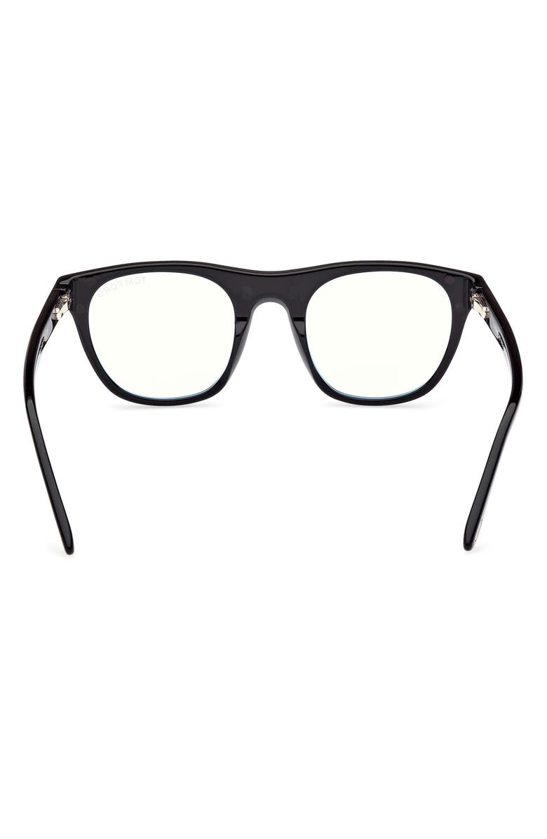 TOM FORD 51mm Square Blue Light Blocking Optical Glasses, Alternate, color, 