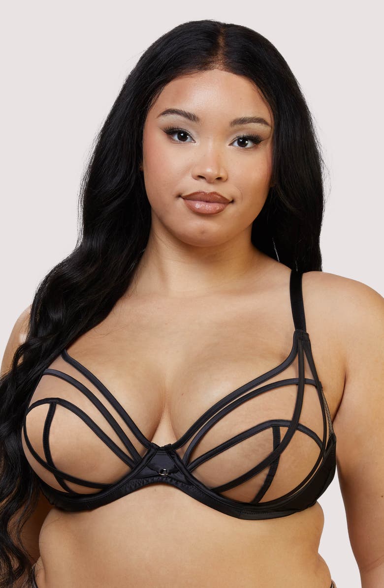 Playful Promises Ramona Illusion Mesh Underwire Bra, Alternate, color, Black