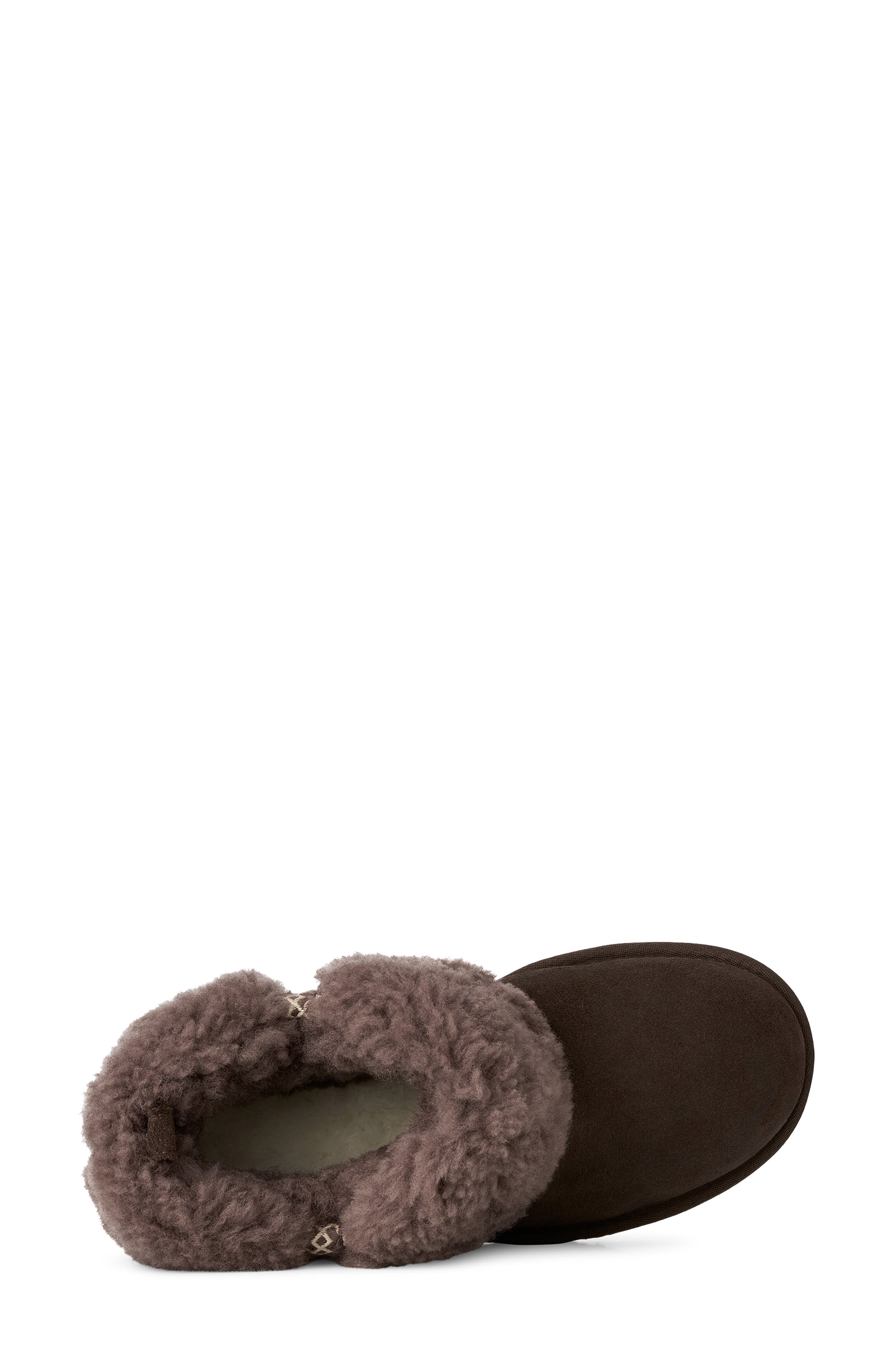 Ultra Mini Braid Genuine Shearling Bootie, Alternate, color, DARK CHOCOLATE