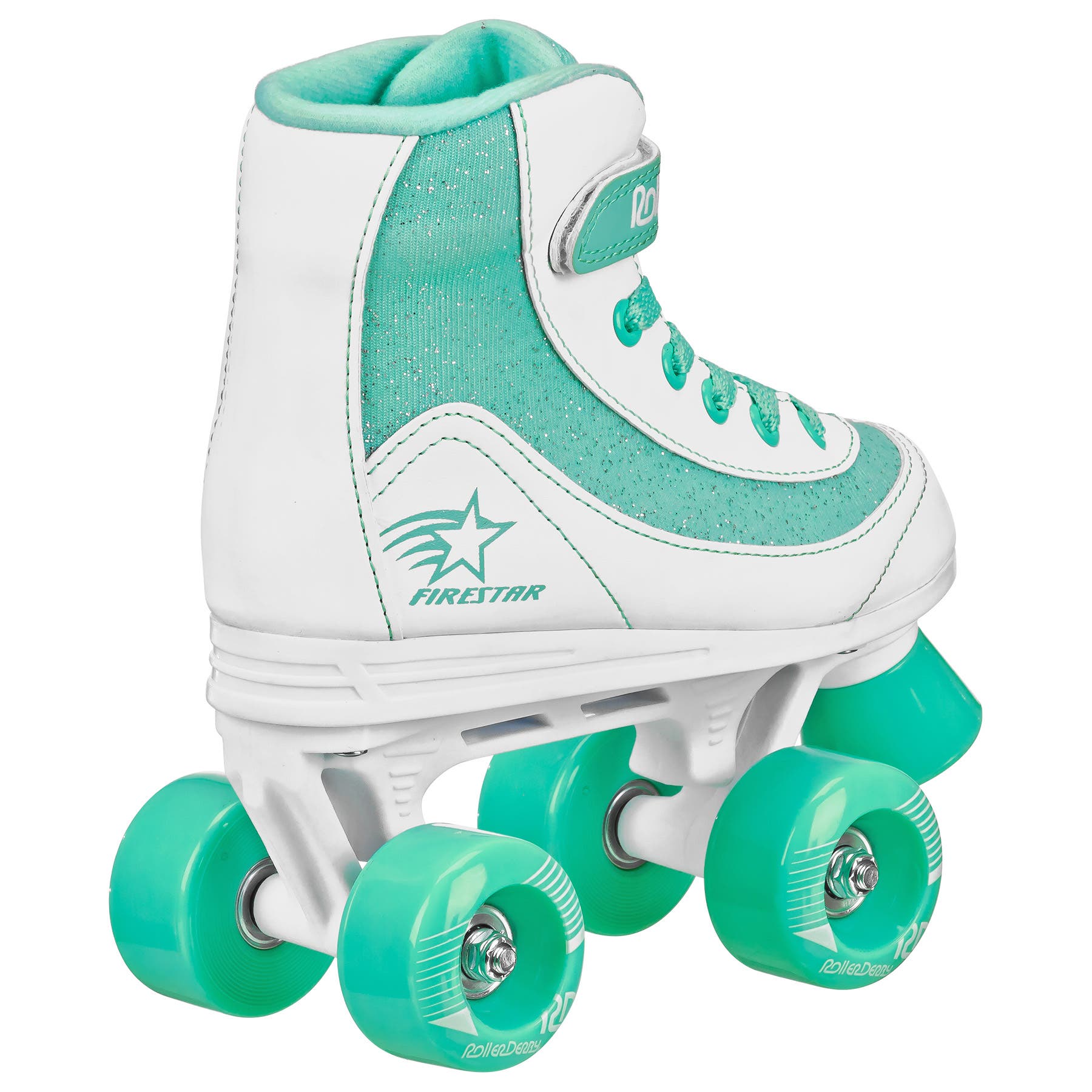 FireStar Youth Girl's Quad Roller Skates, Alternate, color, White/Mint