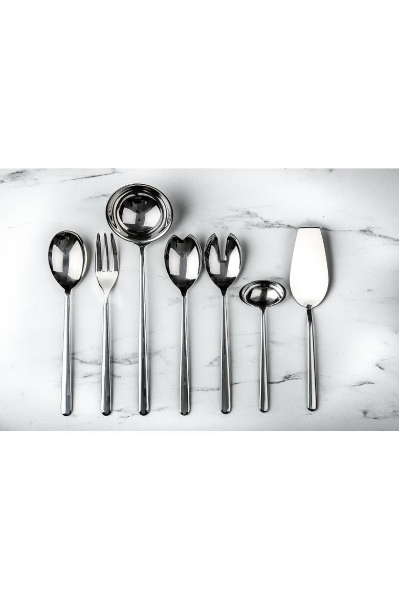 Linea Serving Set - 2 Pieces, Alternate, color, Silver