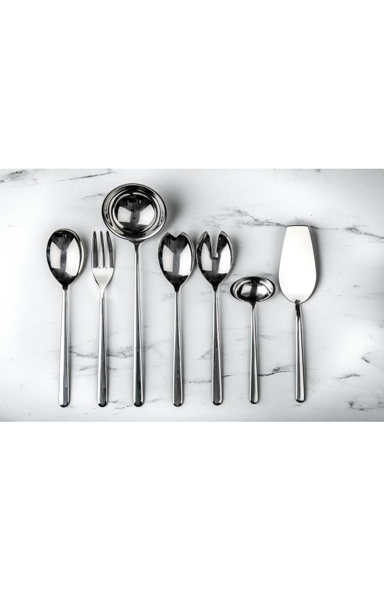 Mepra Linea Serving Set - 2 Pieces, Alternate, color, Silver