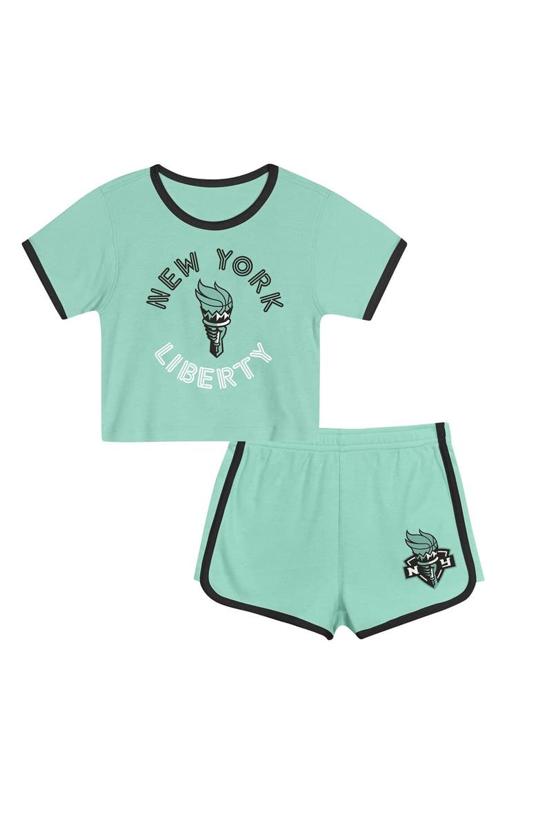 Outerstuff Toddler Outerstuff Mint New York Liberty Double Run T-Shirt & Shorts Set, Main, color,