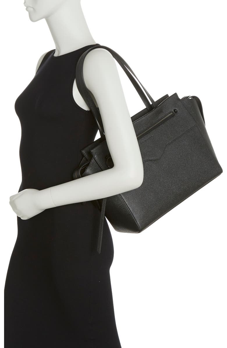 Rebecca Minkoff Women's Megan Leather Tote Bag - Antique Brass Hardware, Spacious Work Or Weekend Bag