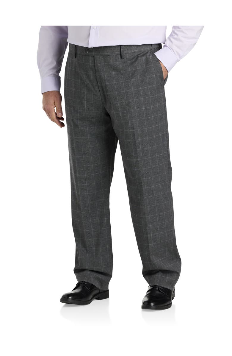 Oak Hill by DXL Houndstooth Suit Pants, Main, color, Grey