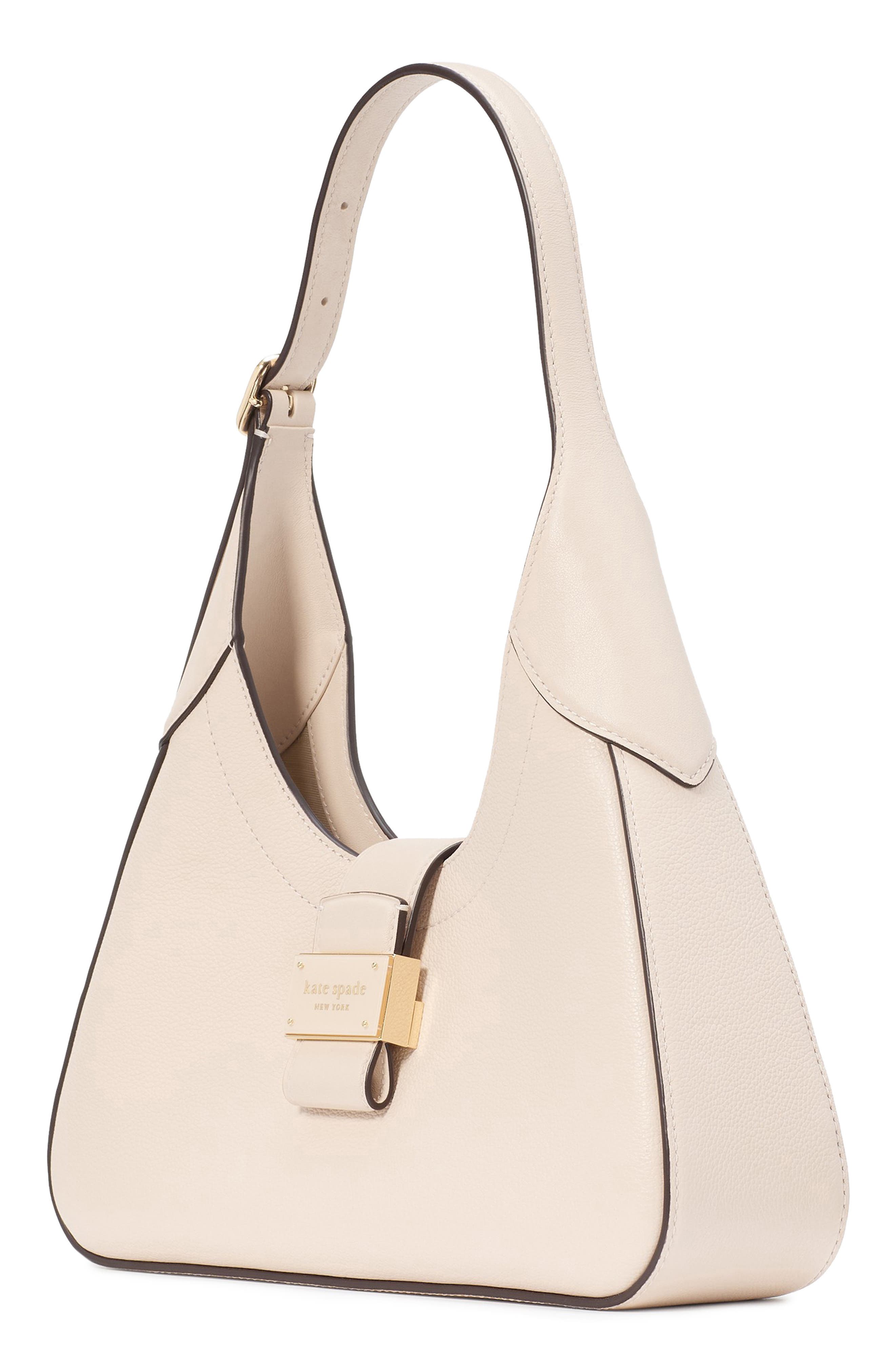 nouveau leather shoulder bag, Alternate, color, MILK GLASS