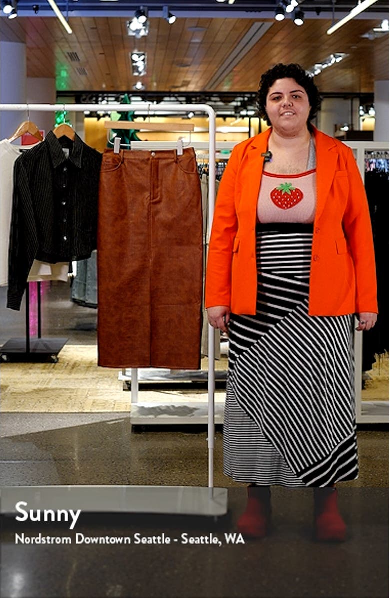Roberta Croc Embossed Faux Leather Midi Skirt, sales video thumbnail